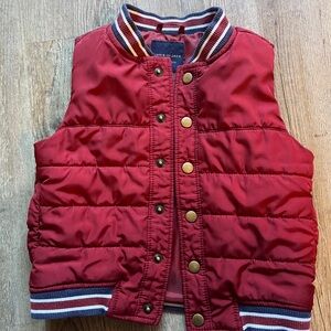 Janie and Jack Red Vest with Striped Collar